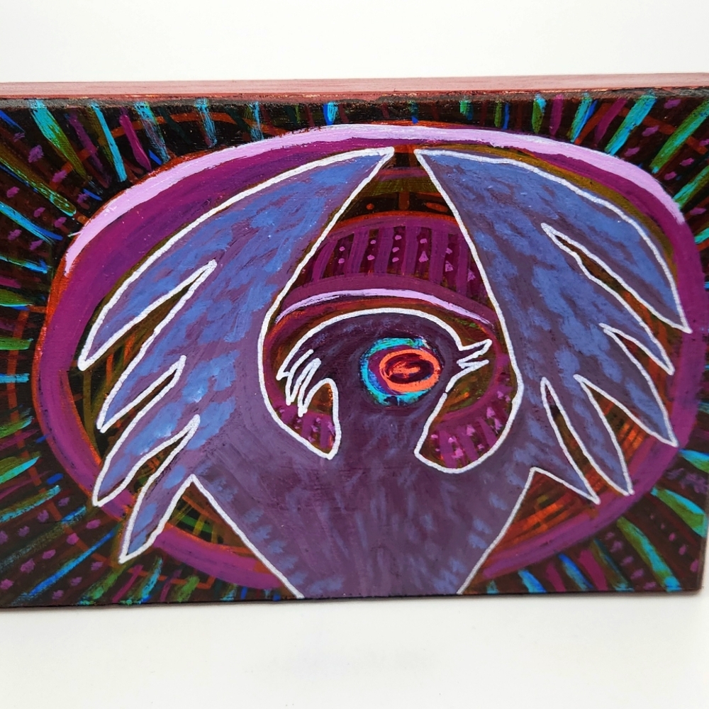 Hand Crafted Art - Phoenix Painting on Wood by Butterfly Rising Designs